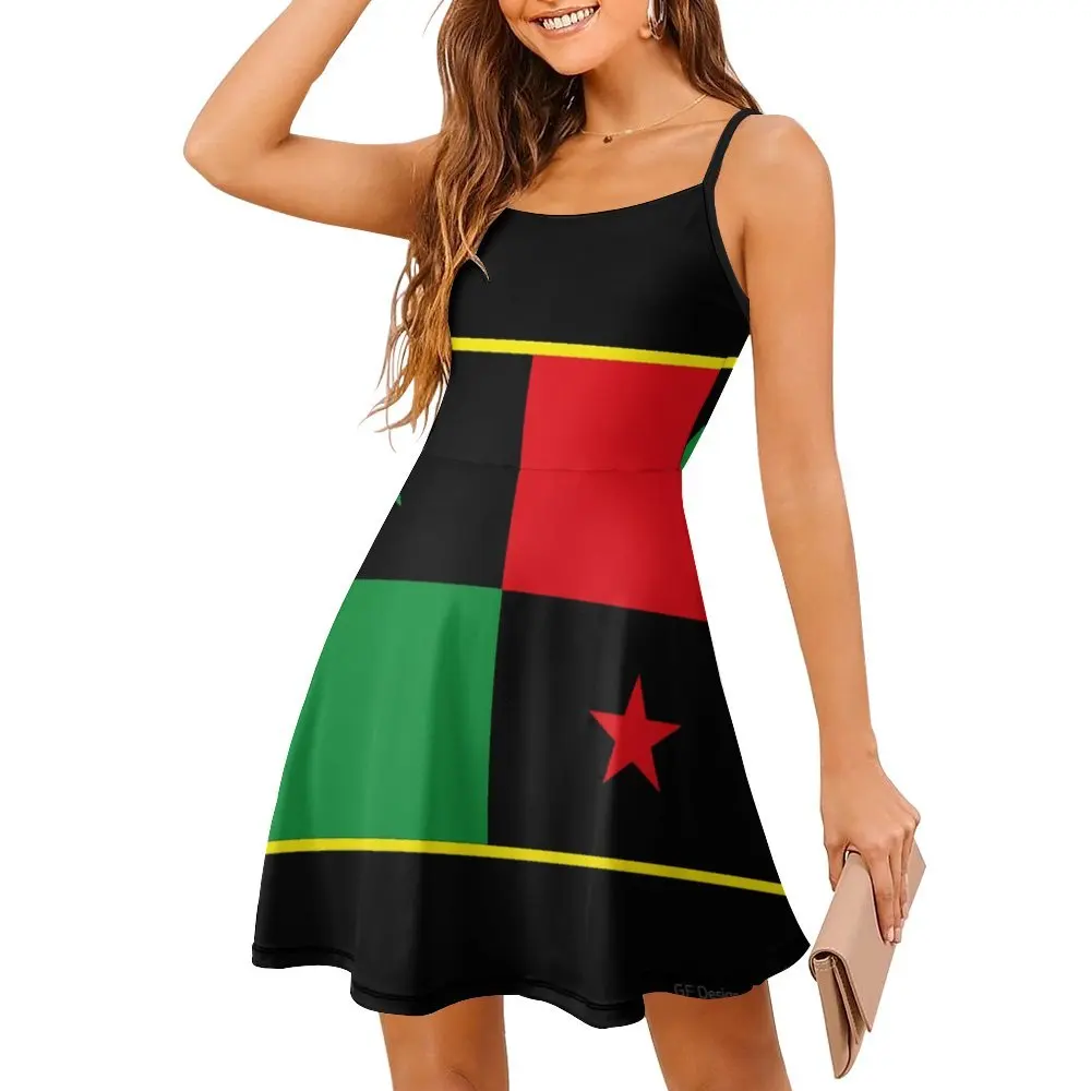 Sexy afro panamaische Flagge Frauen Schlinge Kleid lustige Neuheit Partys Frau Kleidung Riemchen Kleid heißen Verkauf