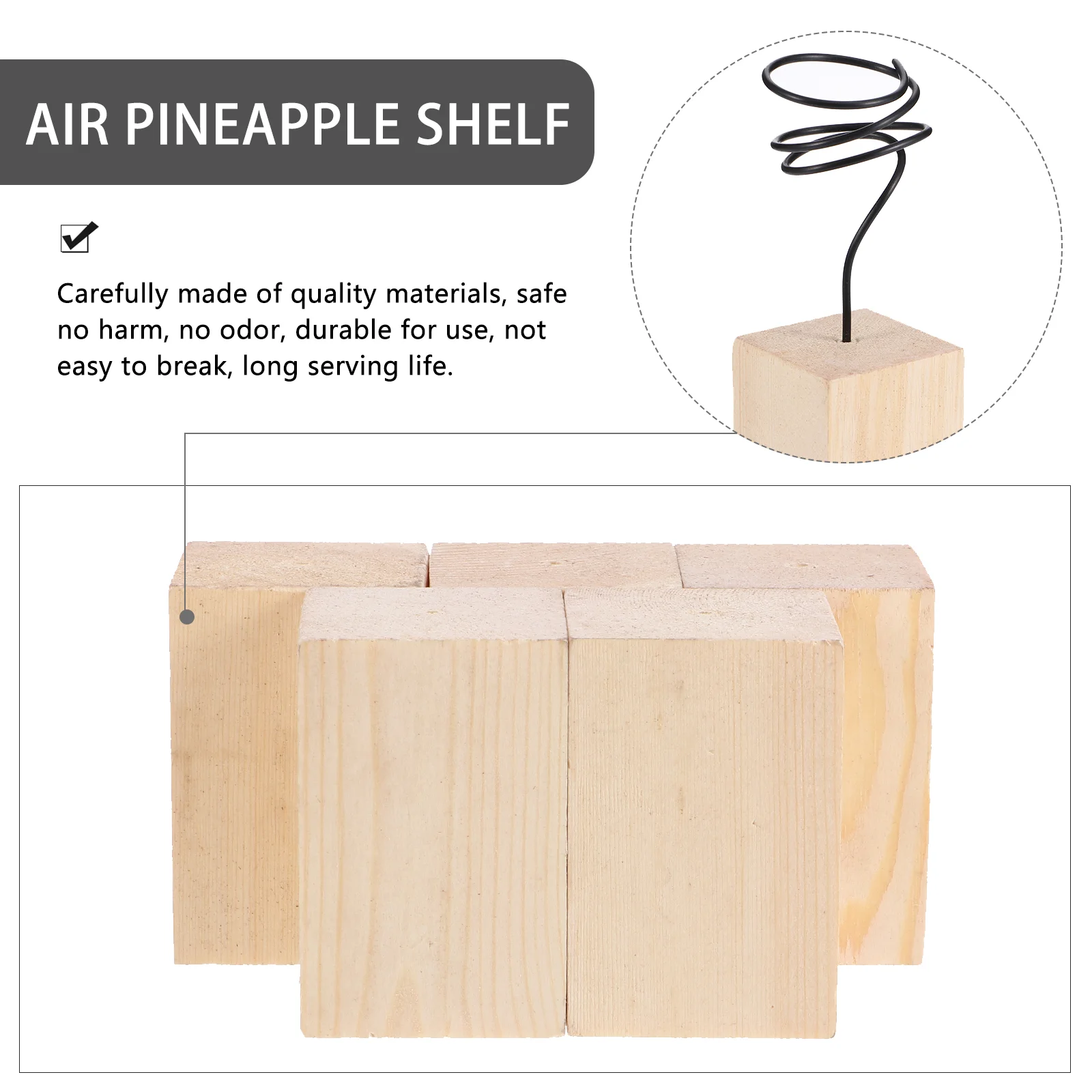 5-teiliger Luft-Ananas-Ständer, Pflanzenholzhalter, Rack, Display, Pflanzgefäß, Tischplatte, Desktop