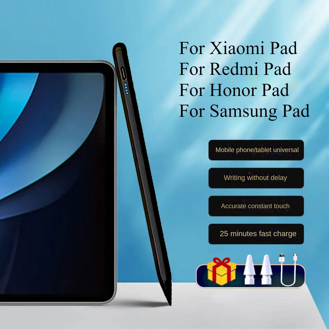 for xiaomi Pad 6 5 Stylus Pen For Samsung Pad without Palm Rejection Tilt,for Honor Vivo Pad for All Android Tablet Phone Pen