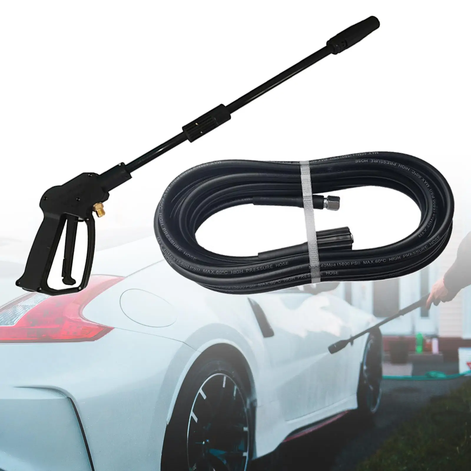 High Pressure Washer Sprayer Easy to Install Accessories with Extension Wand for Yard Watering Home Cleaning Car Washing Balcony