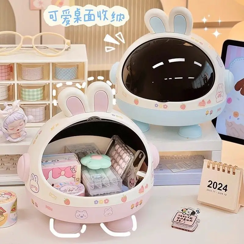 

Desktop storage box ins cute toy flip dustproof building block stationery snacks sundries storage box rack