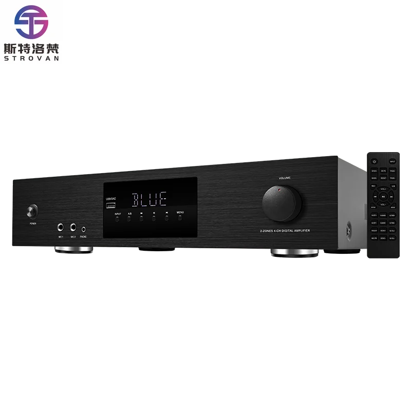 

Professional 4CH 800W High Power Aluminum Alloy LED Display Indoor Hotel Conference Church Amplifier 4-16 Ohm BT ARC Preamp Home