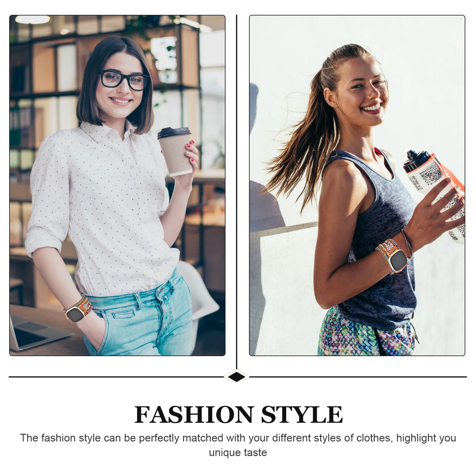 

Heart Shaped Crystal Stone Watchband Exquisite Craftsmanship Natural Stone Woven Band for Elegant Wristwatch Decor