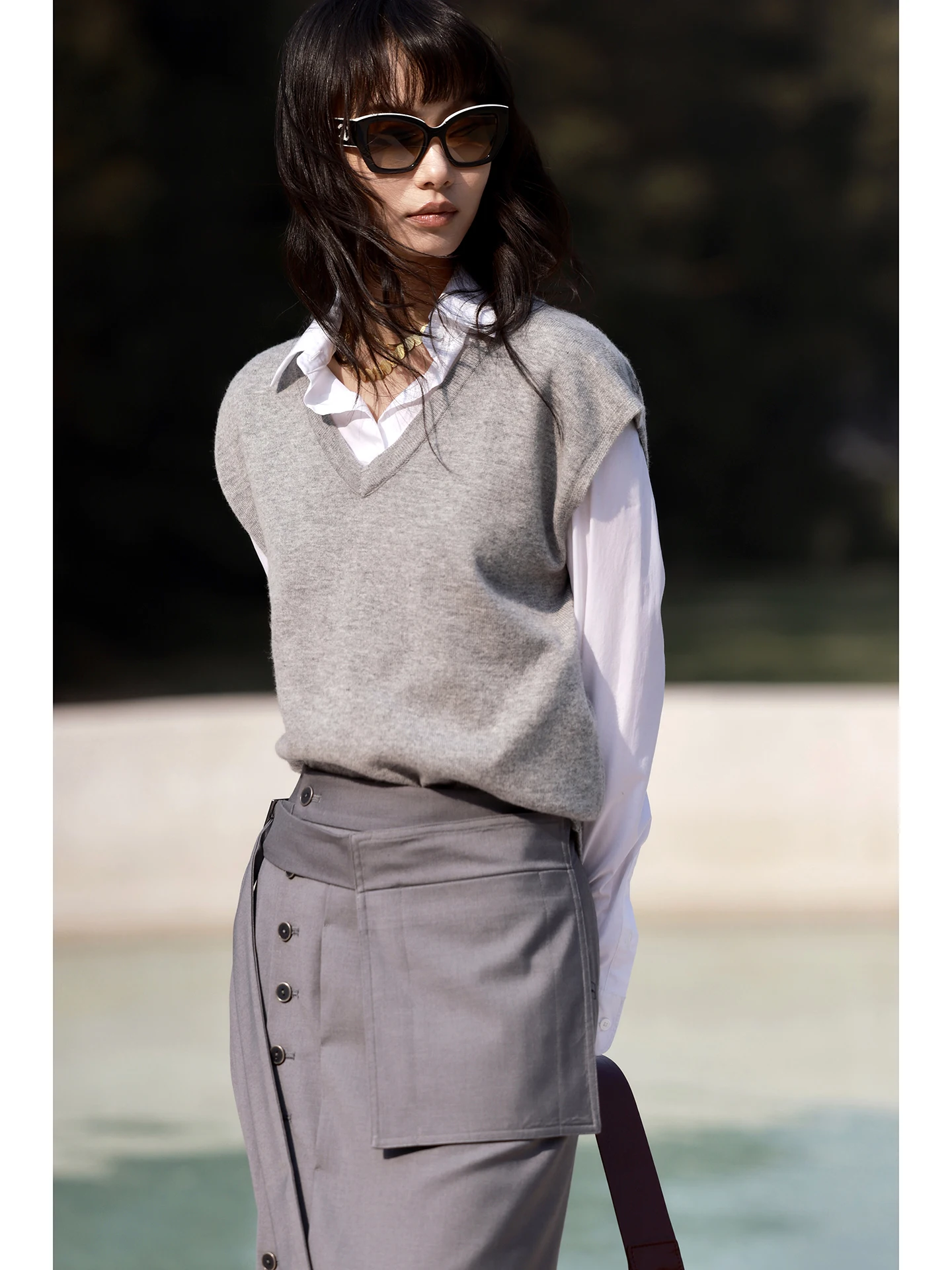 

Вязаный жилет FANNIU Early Spring Pure Booki из шерсти и кашемира с V-образным вырезом, модель 506, повседневный, мягкий, свободного кроя, теплый