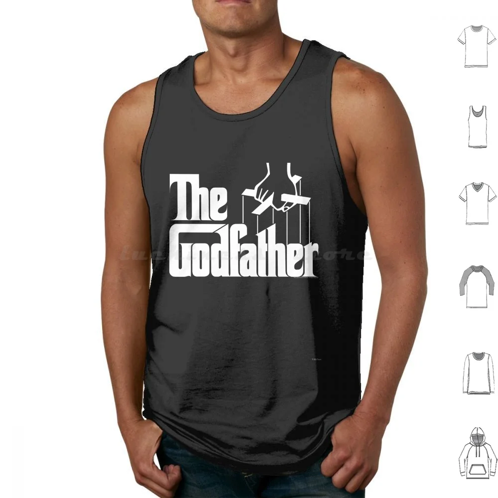 Camisetas sem mangas com logotipo original de The Godfather, modelo branco, sem mangas, The Godfather Paramount Classic Movies Gangster Logo