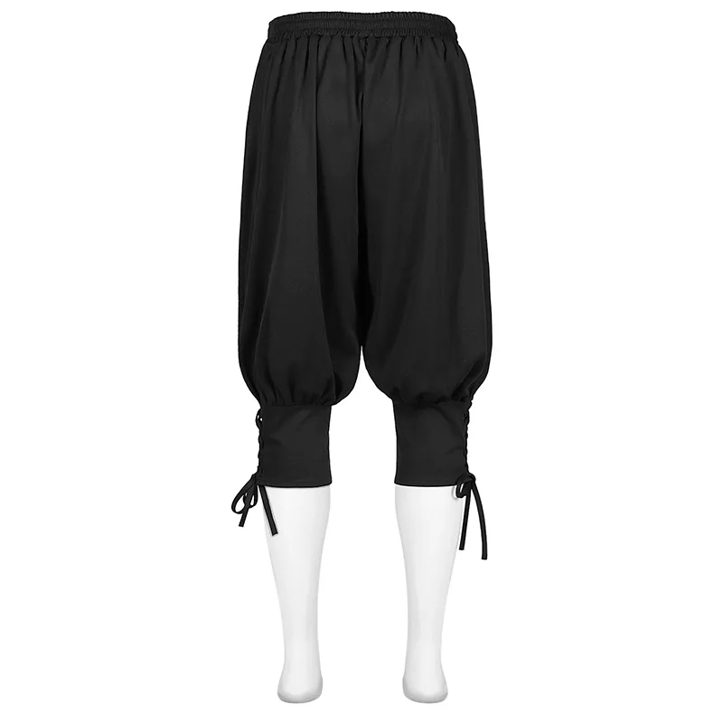 Pantalones casuales de moda para hombre, pantalones de verano para hombre, pantalones con correa en el tobillo, disfraces de juego de piratas medievales para Festival, pantalones de secado rápido