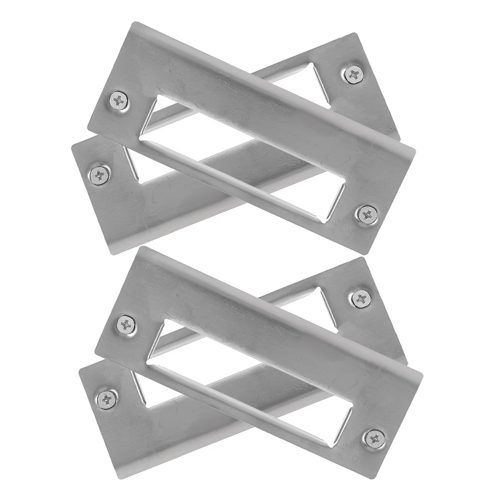 4 قطعة لوحات سترايك الفولاذ المقاوم للصدأ ديدبولت غطاء الطبق لتعزيز السلامة مزلاج الباب الأمامي لوحات طقم تصليح باب المرآب #4