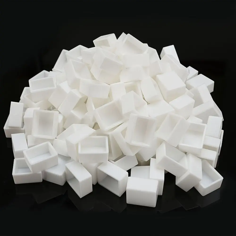 5/20/50pcs Plastic Pigment Box Mini Size White Transparent Empty Half Tiny Pans Rectangle Paint Pans DIY Watercolor Oil Painting