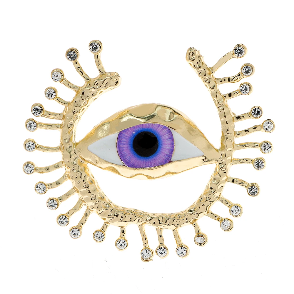 CINDY XIANG Beautiful Eye Brooches For Women Large Fashion Gold Color Jewelry New Design Coat Pin High Quality