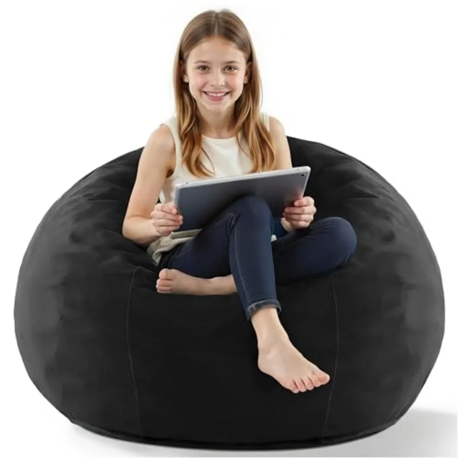 

Bean Bag Chair, 2' Beanbags Small Bean Bag Chairs with Filling, Teardrop Bean Bag Chair Luxurious Velvet Ultra Soft Fur with Re