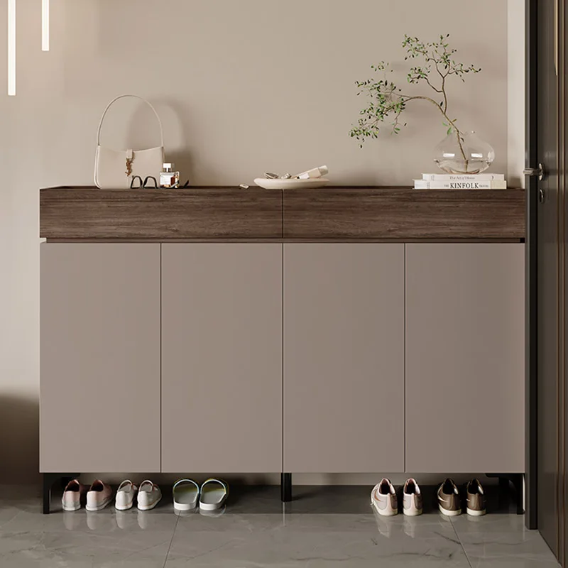 Italian Minimalist Shoe Cabinet Cupboard Display Designer Luxury Shoe Shelf Bedroom Vertical Storage Zapatero Hotel Furniture