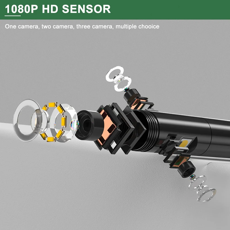 ENWOR 4.5-inch IPS Color Screen Endoscope Single&Dual Camera Waterproof Inspection Borescope Rigid Cable for Check Car 3.9mm 8mm