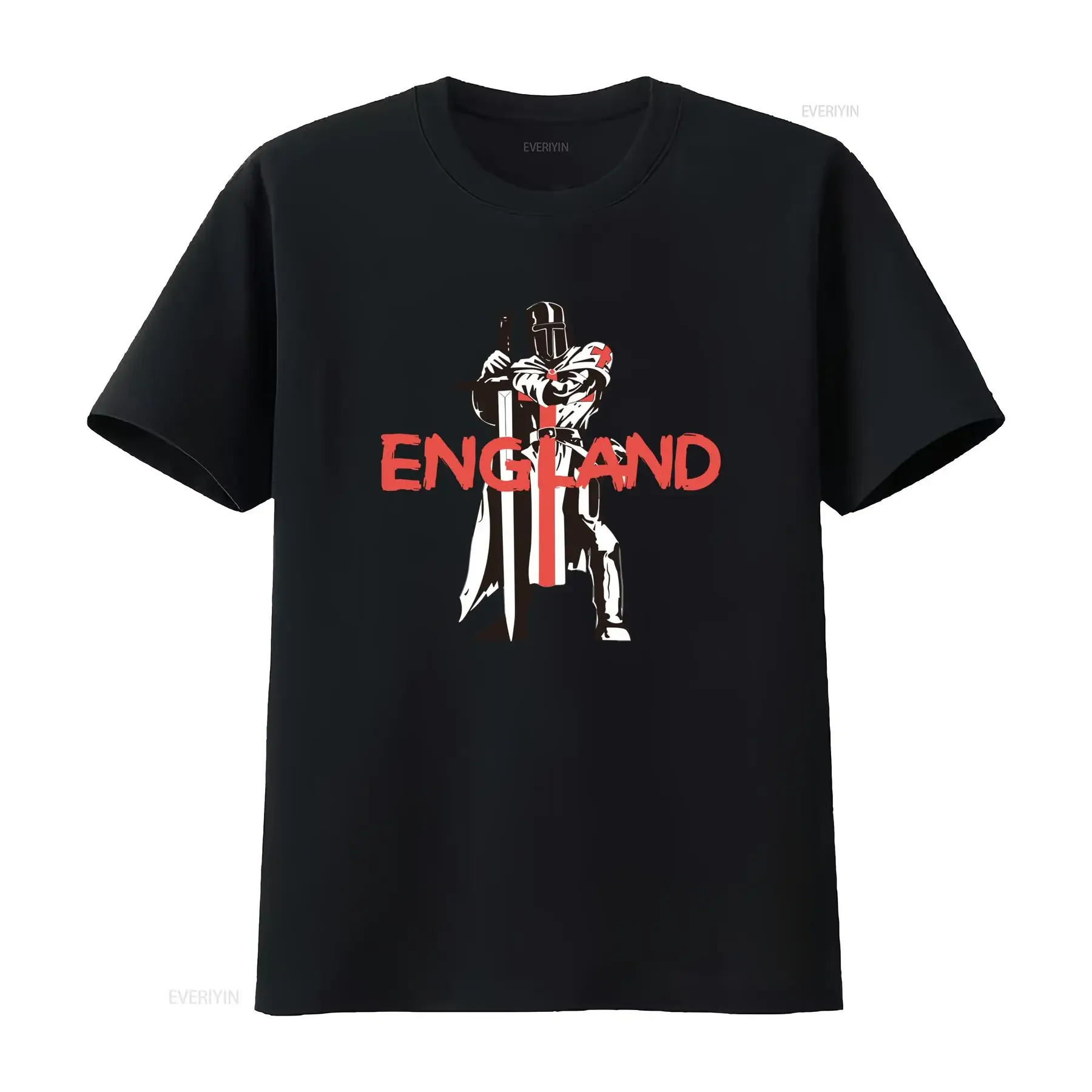 Men's T Shirt Templar Flag Of St George England 100 Cotton Knight Print  vintage Washed Versatile Stretched Stylish