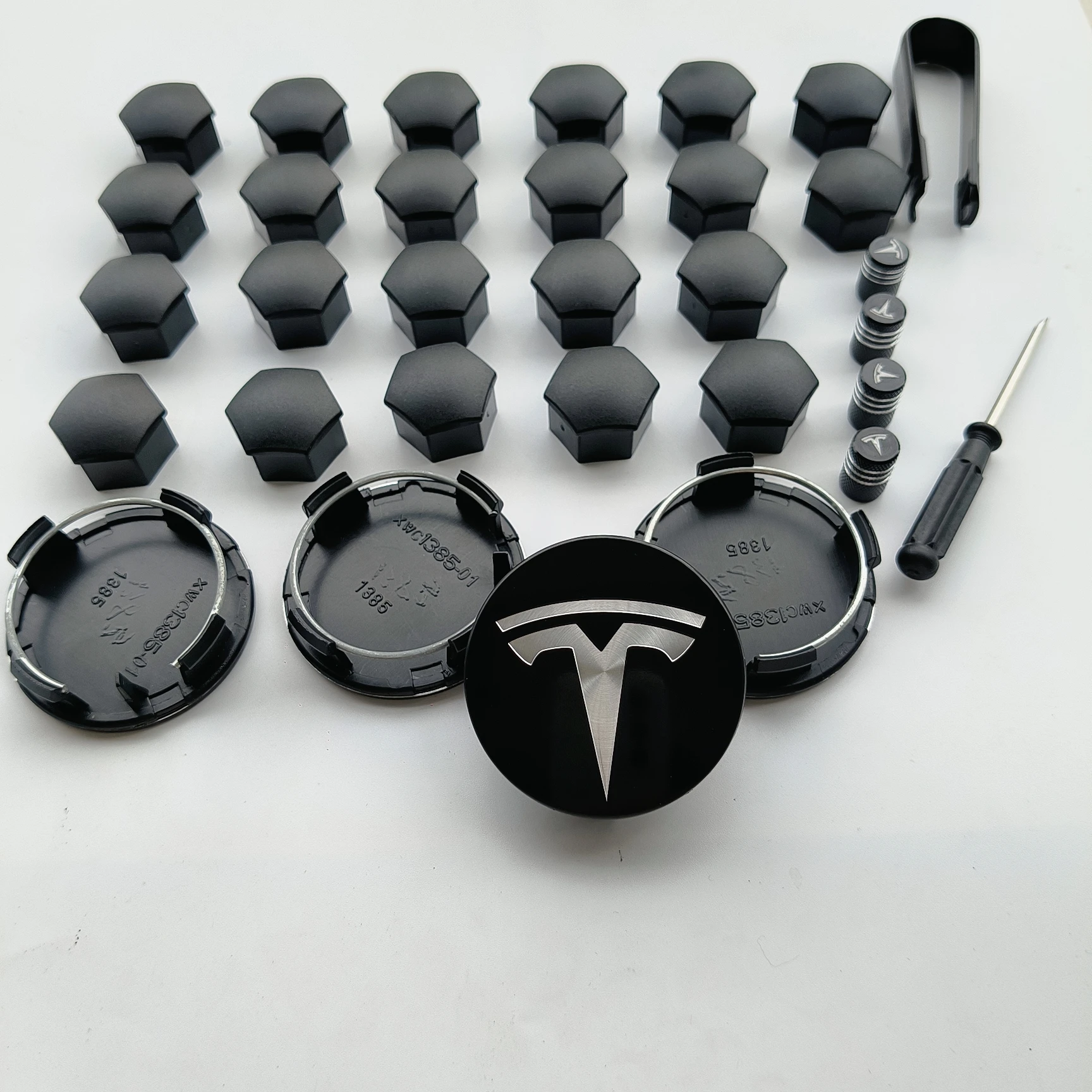 10PCS 27PCS30PCS 56mm Pour Tesla Model3 Y Juniper 3Highland Cache-moyeux de roue d'origine avec emblème et accessoires