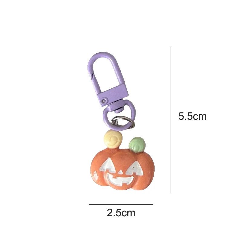 Cute Cartoon Halloween Pumpkin Ghost Keychain Pendant For Women Kids Kawaii Car Key Ring Backpack Decoration Accessories Gifts image 6