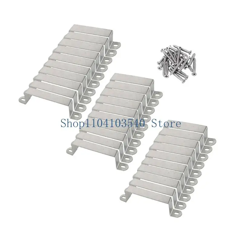 02DC Farm Fence Post Support Hardware with Angled Metal Repair Units and Mounting Holes, 30 Count Set for Post Reinforcement