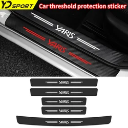 Placa de desgaste de umbral de puerta de coche, pegatina protectora de alféizar de fibra de carbono para Toyota YARIS, calcomanía de parachoques de maletero, tiras, accesorios para automóviles