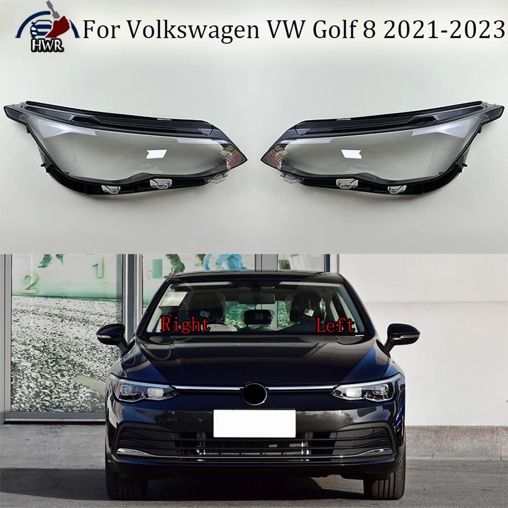 Headlamp Cover Transparent Lampshade Headlight Shell Mask Lens Plexiglass For Volkswagen VW Golf 8 R-Line GTI 2021 2022 2023