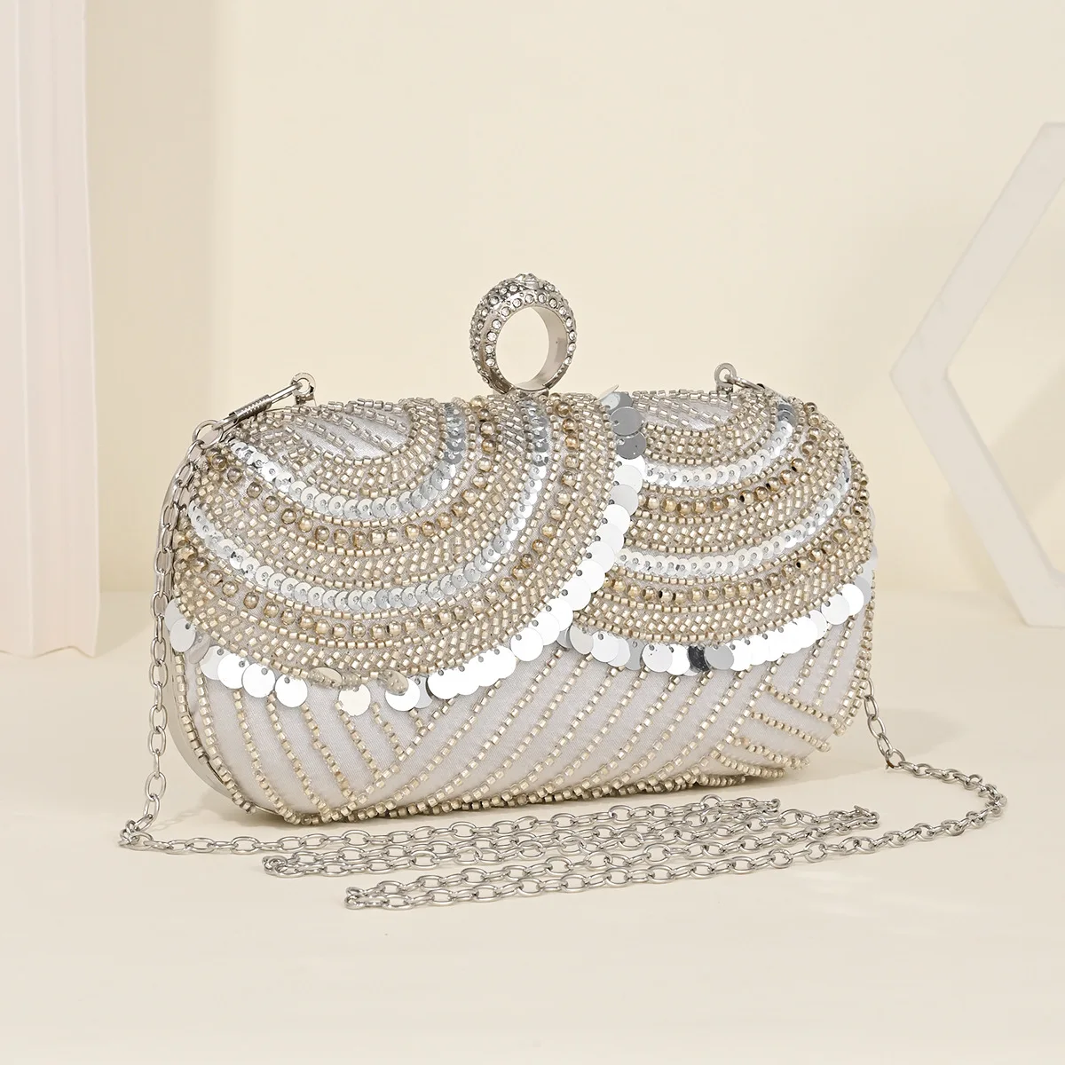 

Evening Bag Fashion French Vintage Chain Shoulder Bag Banquet Clutch Wedding Party Crossbody Bags Female Daily Purse