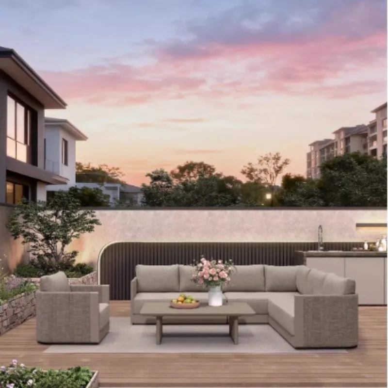 

Outdoor Sofa Courtyard, Villa Garden Rattan Furniture Terrace Hotel B & B Sun Room, Aluminum Couch, Sofa