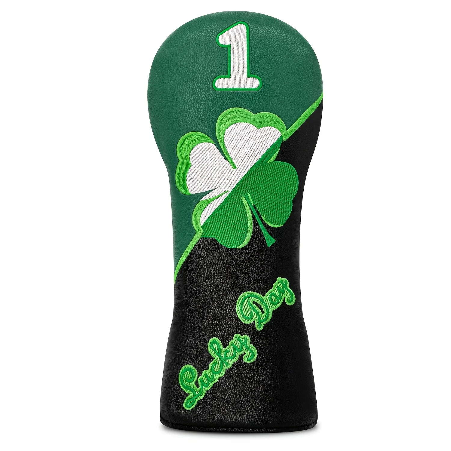 1/4pcs Golf Headcovers - Floral Pattern Golfer Design Black Golf Club Head Covers, Suitable for Drivers, Fairway Woods, Hybrids image 2