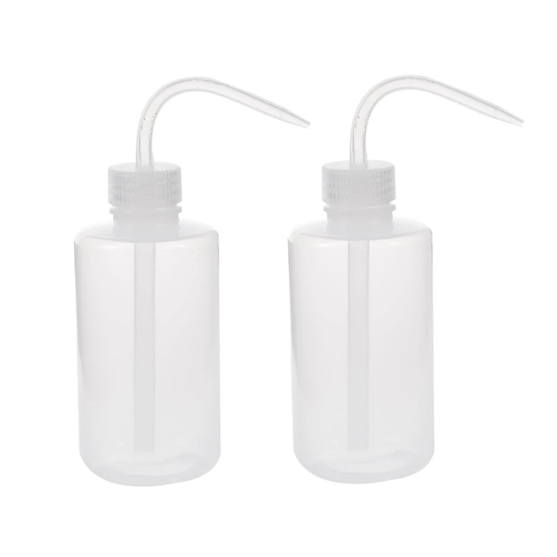 500Ml 90 Degree Angle Tip Oil Liquid Holder Squeeze Bottle Clear White & 250Ml Capacity Tattoo Wash Clear White Plastic Green So