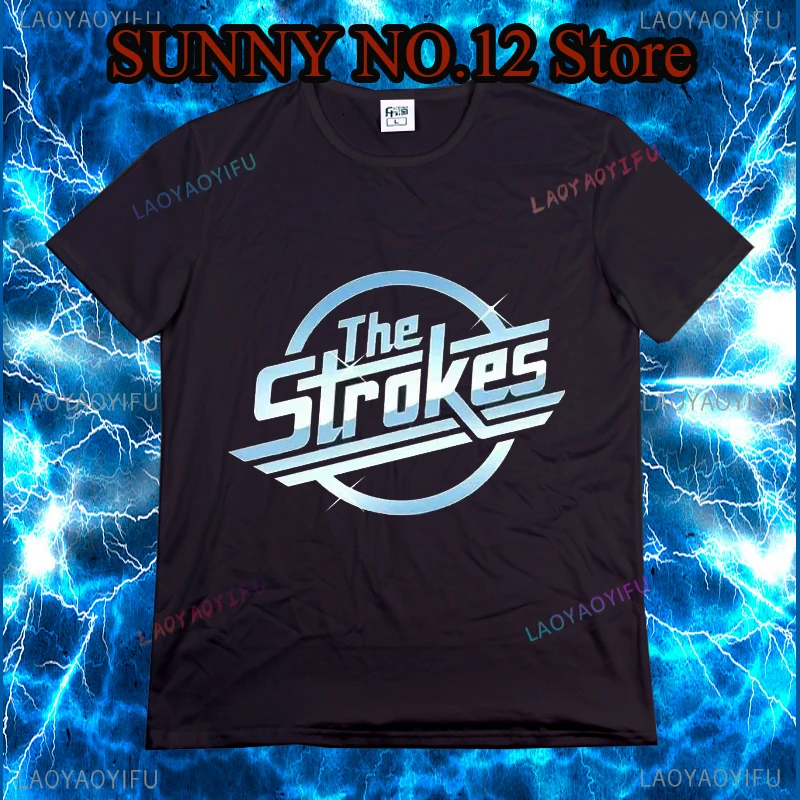 Summer The Strokes Men's Loose Casual Street T-shirt Plus Size Hip Hop Sleeves Short Women's T-shirt