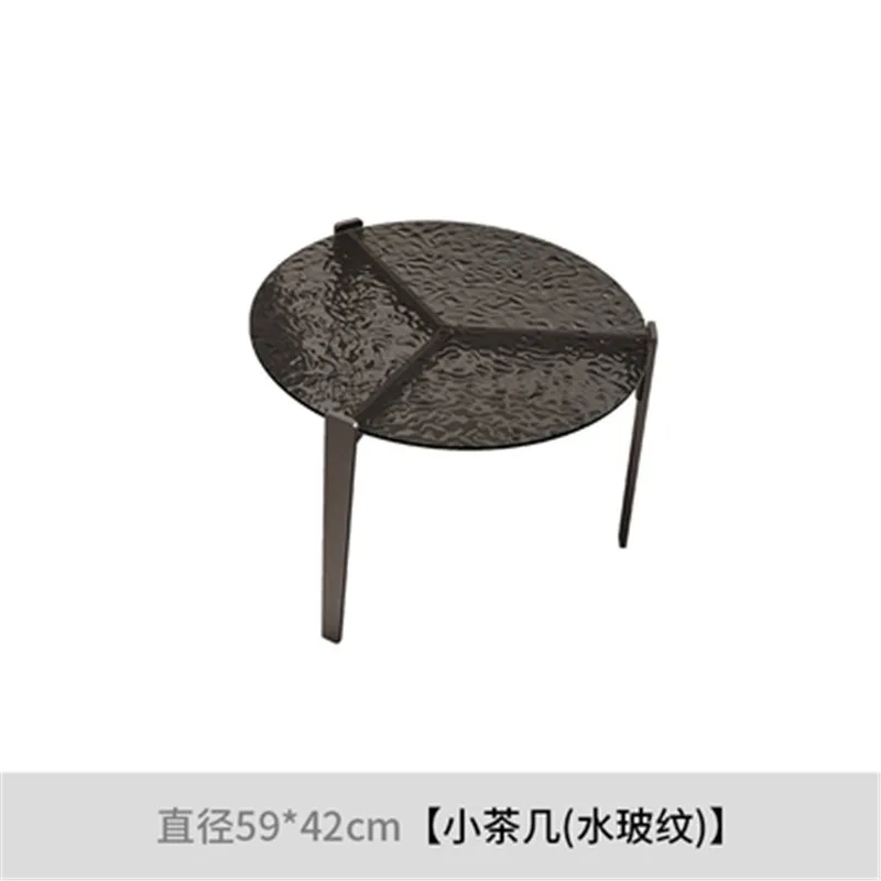 Italian round coffee table combination Nordic creative ins home living room simple light luxury tempered glass small round table