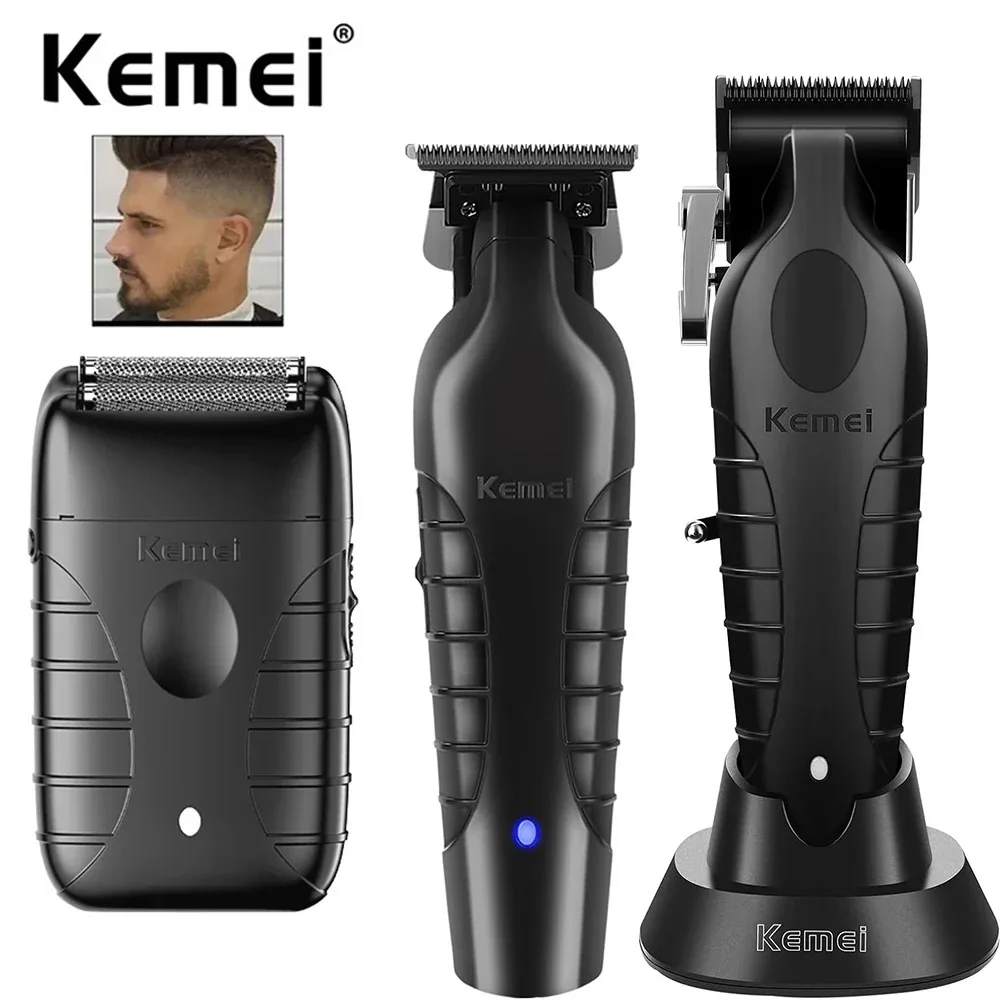 Kemei 2299 2296 T95 Professional Hair Clipper Cordless Trimmer Electric Foil Shaver Men Rechargeable Finish Hair Cutting Machine