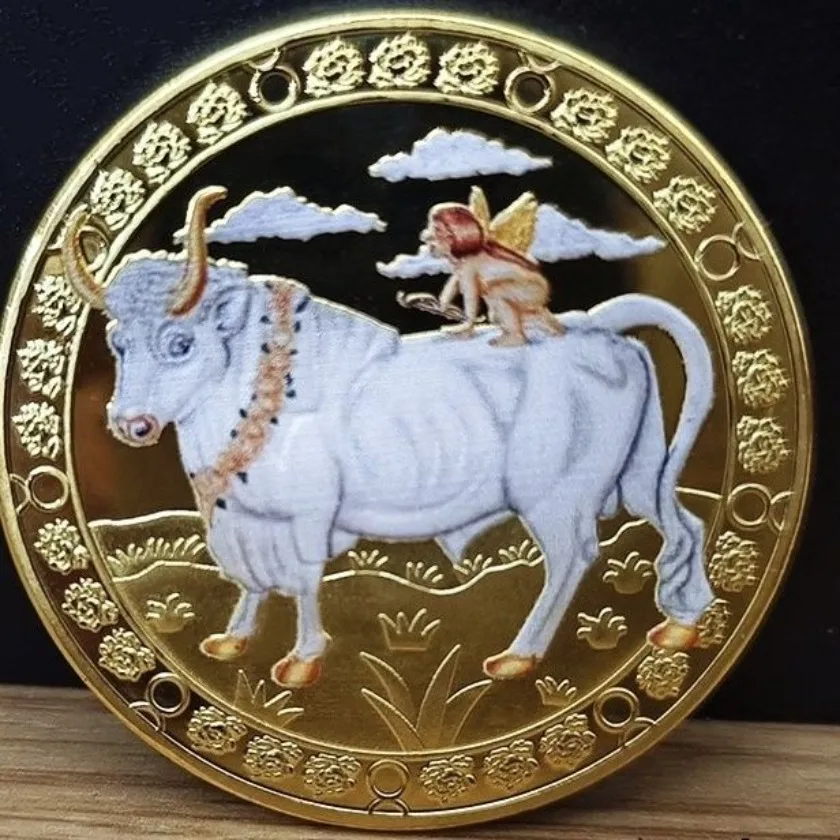 Twelve Constellation Commemorative Coins, Complete Set of 12 Constellations, Wishing Sun Commemorative Medals, Colorful Coins