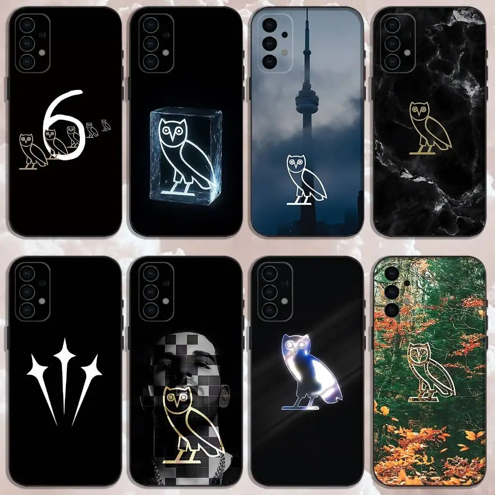 

D-Drake O-OvO OWL LOGO Phone Case For Samsung Galaxy A73,31,32,72,41,53,52,71,22,5G,Note,J7,8,9 Soft Black Cover