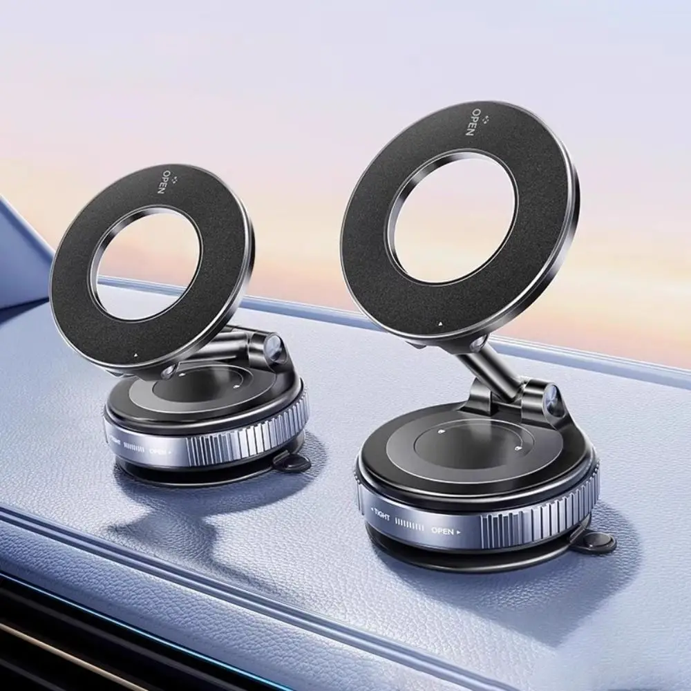 

Magnetic Car Phone Holder Folding with Vacuum Suction Cup Travel Phone Stand 360° Rotating Universal Cell Phone Bracket