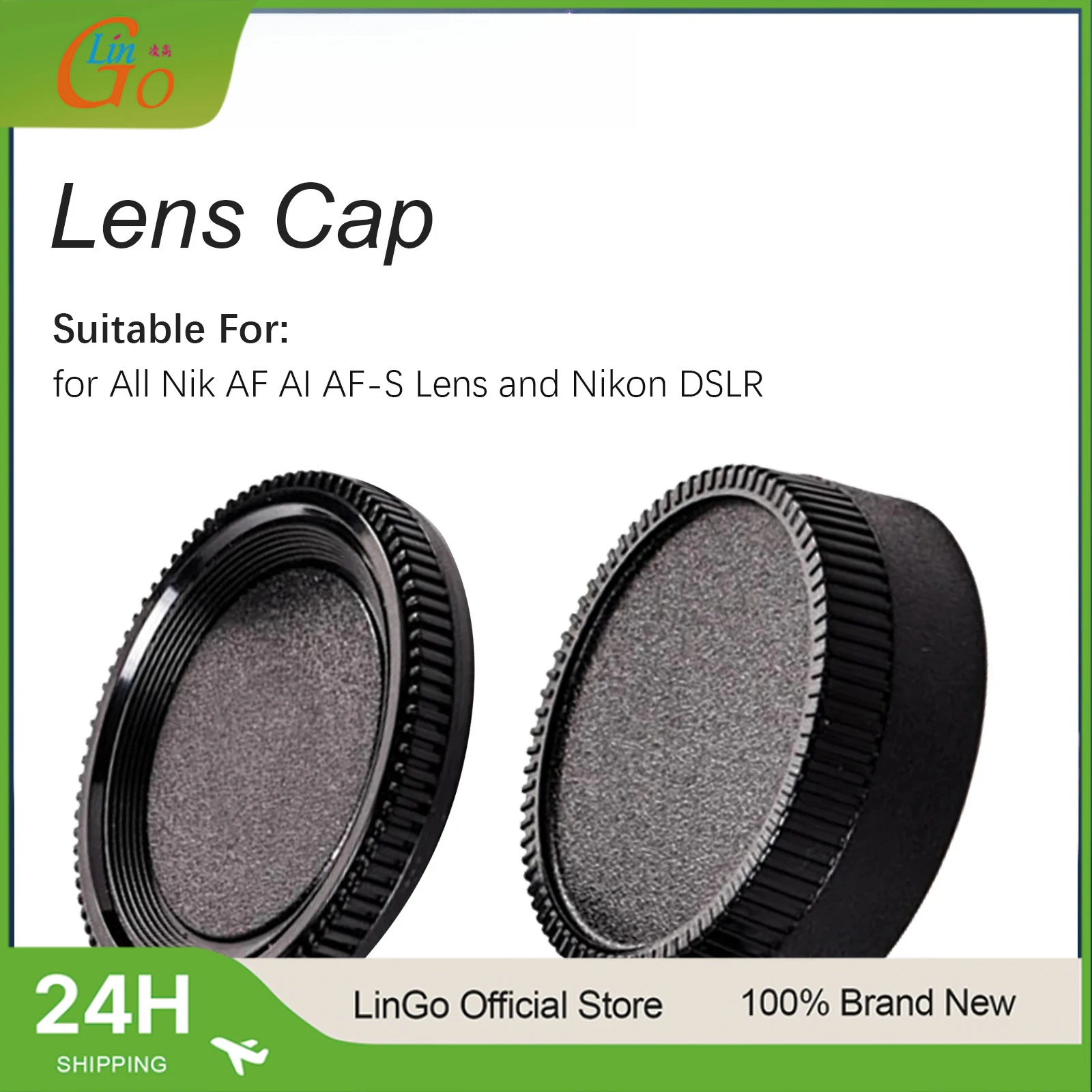 LinGo Rear Lens Body Cap Camera Cover Lens Cap Set Black For Nikon AF AF-S AI Lens SLR DSLR Camera NP3204