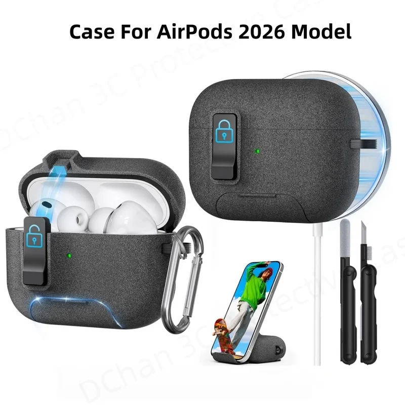  New Hard Cover For 2026 AirPods 5/4/Pro 3/Pro/Pro 2【Compatible with MagSafe】Magnetic Snap-On Lid Case For AirPods Pro 3 Stand