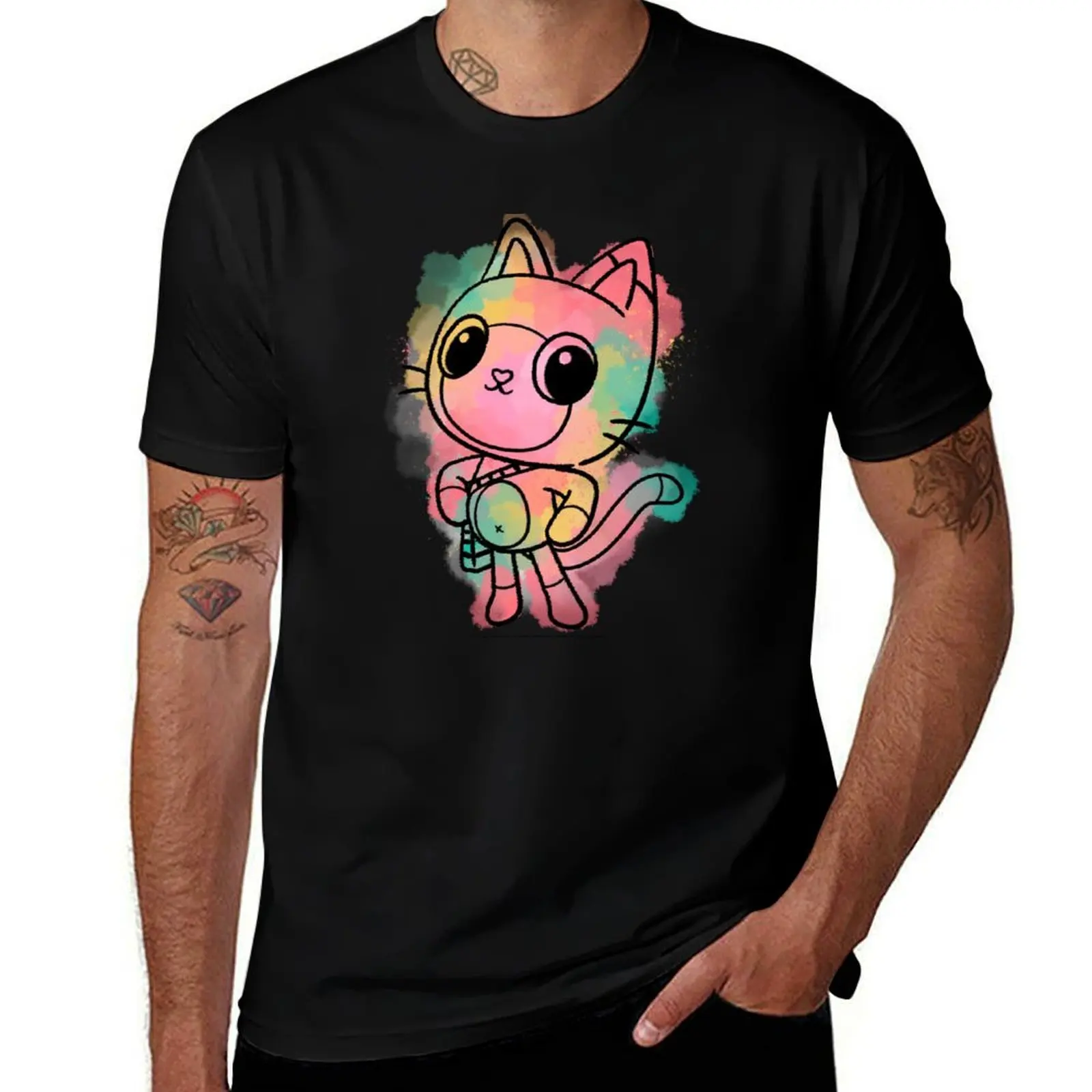 

Gabby's Dollhouse Big Pandy Paws Watercolor Sketch T-Shirt cheap stuff baggy shirts anime shirts men