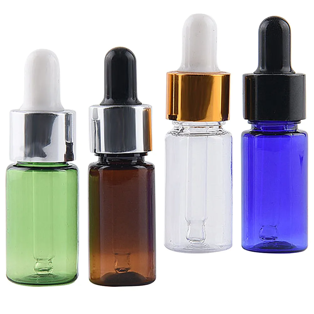 

4Pcs Essential Oil Plastic Bottles Dropper Set Travel Perfume Bottles Empty Leakproof Reusable Small Portable Liquid Containers