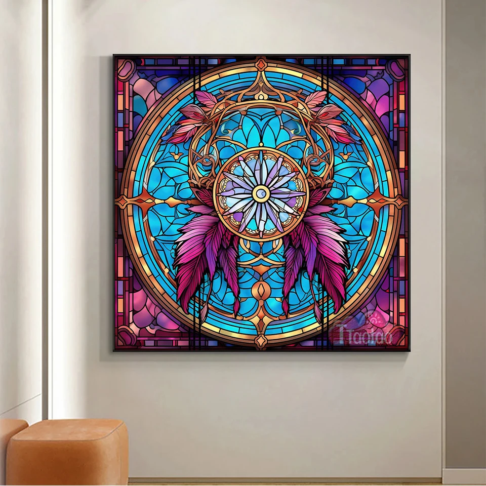 5D Mandala Art Dream Catcher Diamond Painting DIY Full Square Round Mosaic Rhinestone Bead Embroidery Puzzle Handmade Home Decor