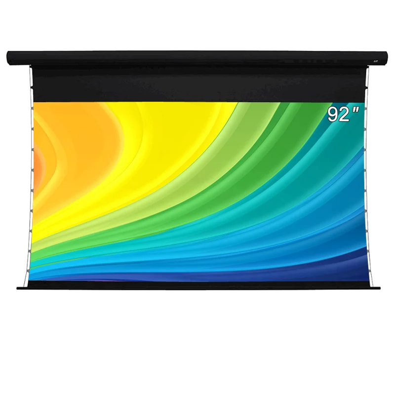 Slimline Electric Tab-tensioned Pull Down Projection Screen Obsidian Long Throw ALR Screen