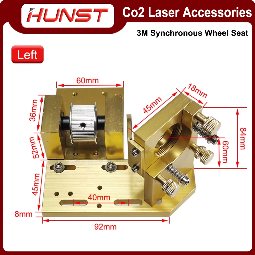 HUNST X-axis Motor Base, Reflector Bracket, 3M-19 Synchronous Wheel Set.  Co2 Laser Engraving and Cutting Machine Accessories.