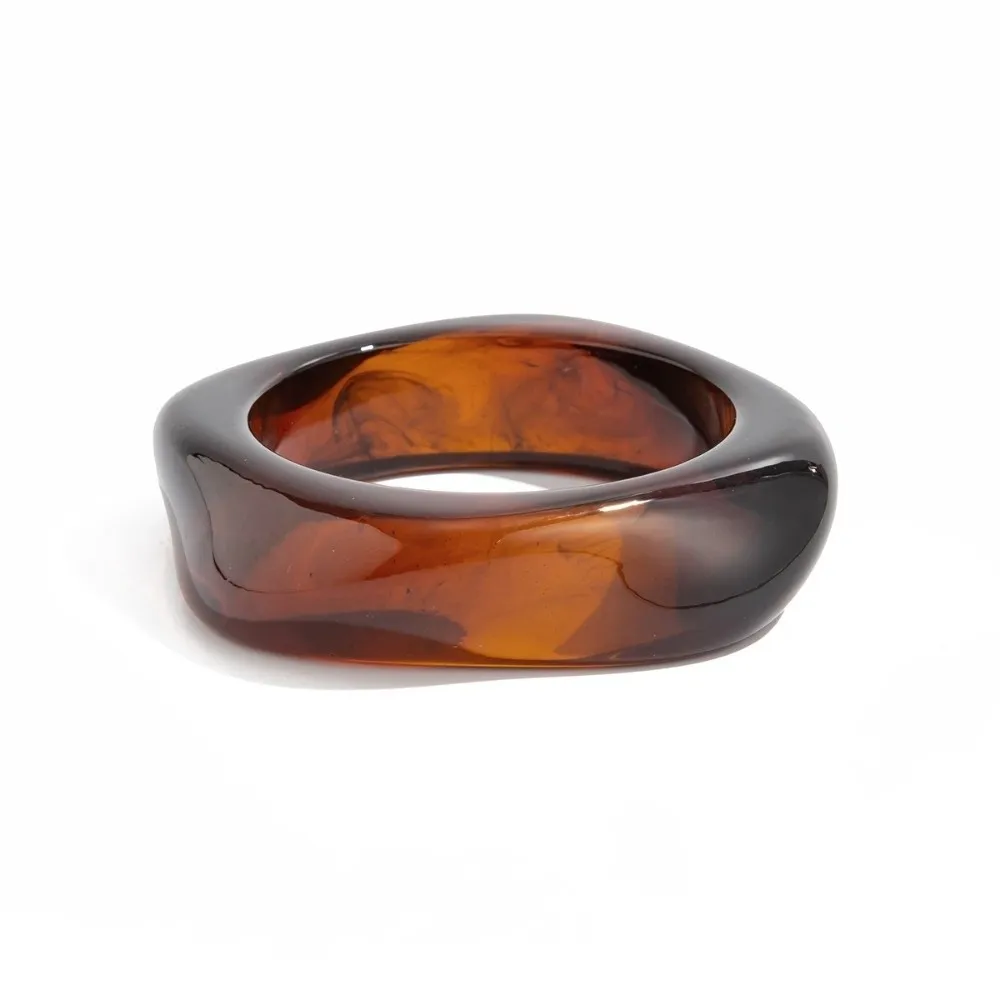 الإبداعية البوهيمي الاكريليك الإسورة Y2K لطخ غير النظامية واسعة سوار أوروبا الأمريكية نمط هندسي الرجعية خاتم اليد هدية #4