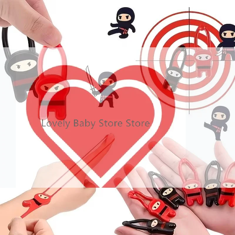 

【BS】10Pcs Funny Finger Ninja Launcher Slingshot Toys Kids Birthday Party Favors Pinata Filler Children Stretch Decompression Toy