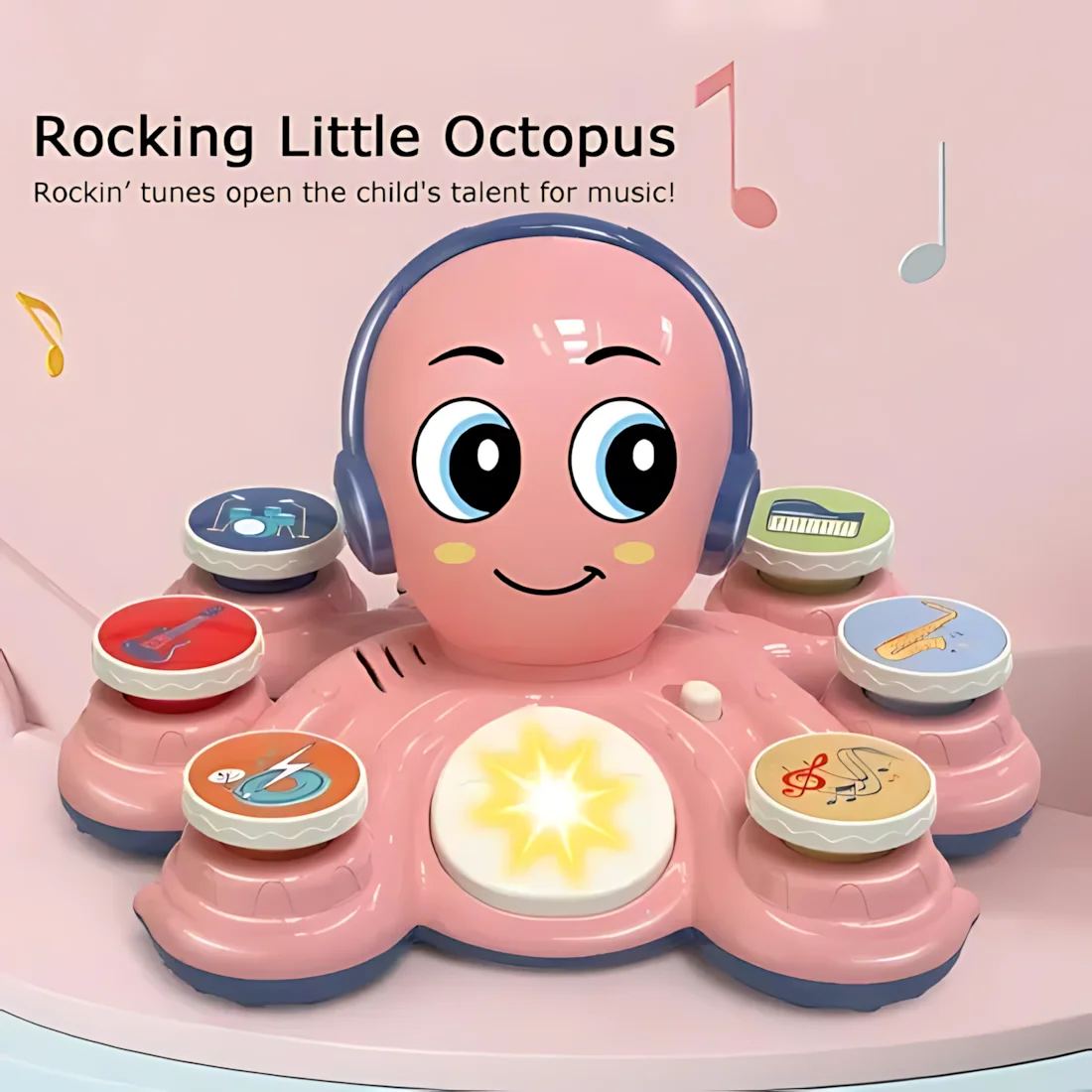 لعبة الأخطبوط الموسيقية للأطفال الصغار، أداة تعليمية لتعلم الأطفال مع أضواء وأصوات، لعبة موسيقى ما قبل المدرسة المبكرة هدية للأطفال من سن 1 إلى 4 سنوات