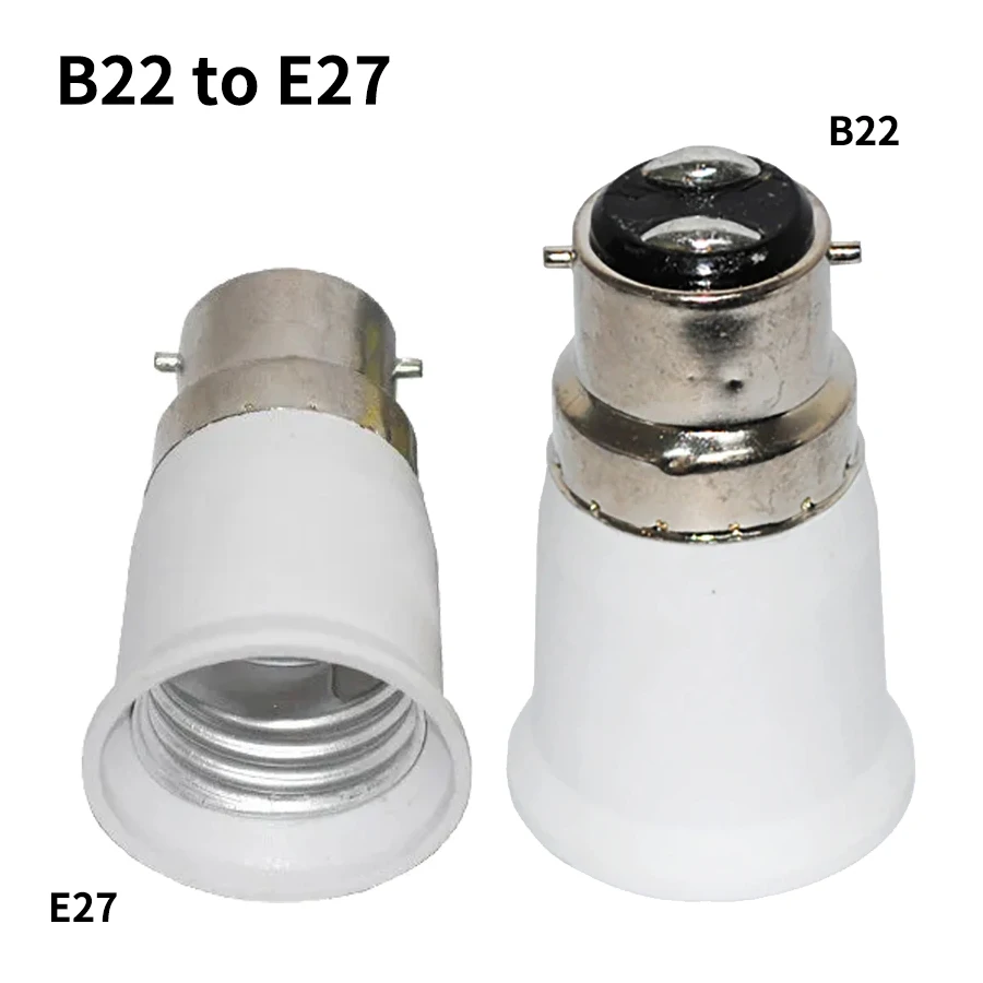 B22 to E27 Bulb Socket High Quality Lamp Base Converter Adapter PC Fireproof Lamp Holder for Led Corn Bulb Spotlight 110V 220V
