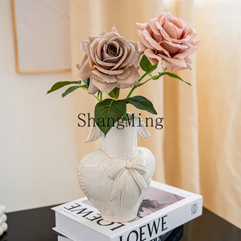 SM ceramic vase home ornament, living room TV cabinet, flower dryer, decorative handicrafts, modern simplicity