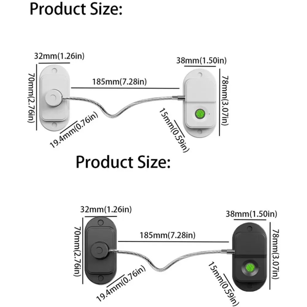 Stainless Steel Cable Rechargeable Fingerprint Lock Security Protection Fingerprint Recognition Child Safety Lock