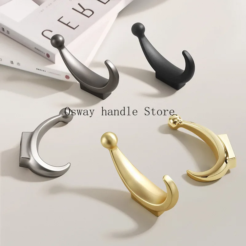 

Nordic shoe cabinet wardrobe hook modern simple entrance moon coat hook single metal black creative coat hook
