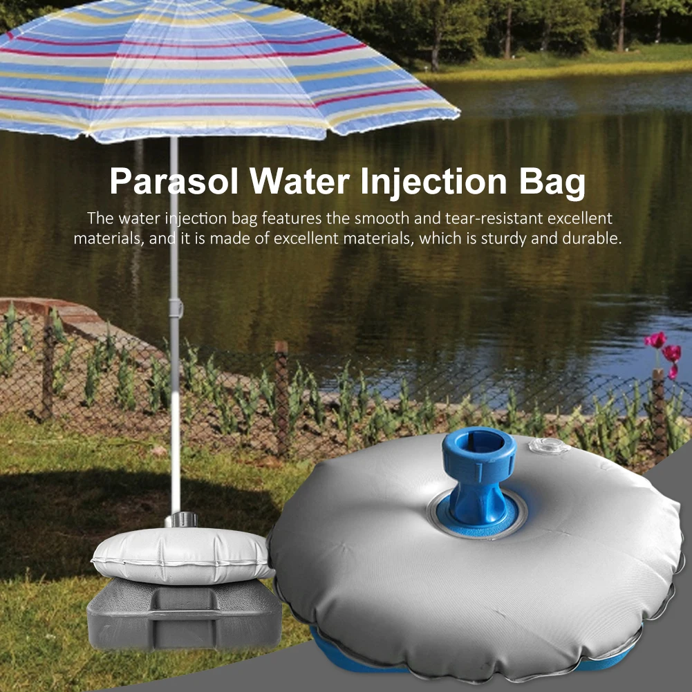 Base de paraguas redonda, bolsa de peso de agua de relleno, bolsa de inyección de agua para sombrilla al aire libre, soporte lleno de paraguas, accesorios de soporte de bandera