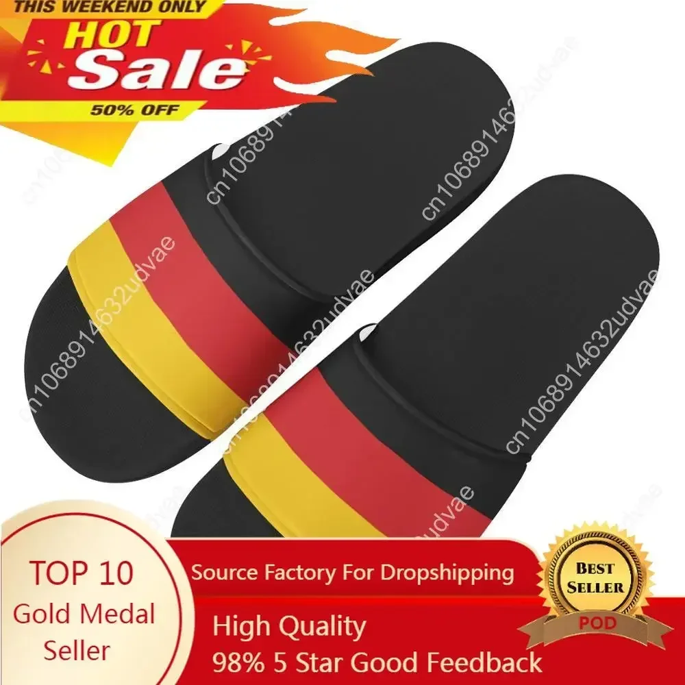 Women Custom Pattern Slippers German flag Print Summer Fashion Slide Sandals Outdoor Non-slip Beach Shoes Platform Flip Flops