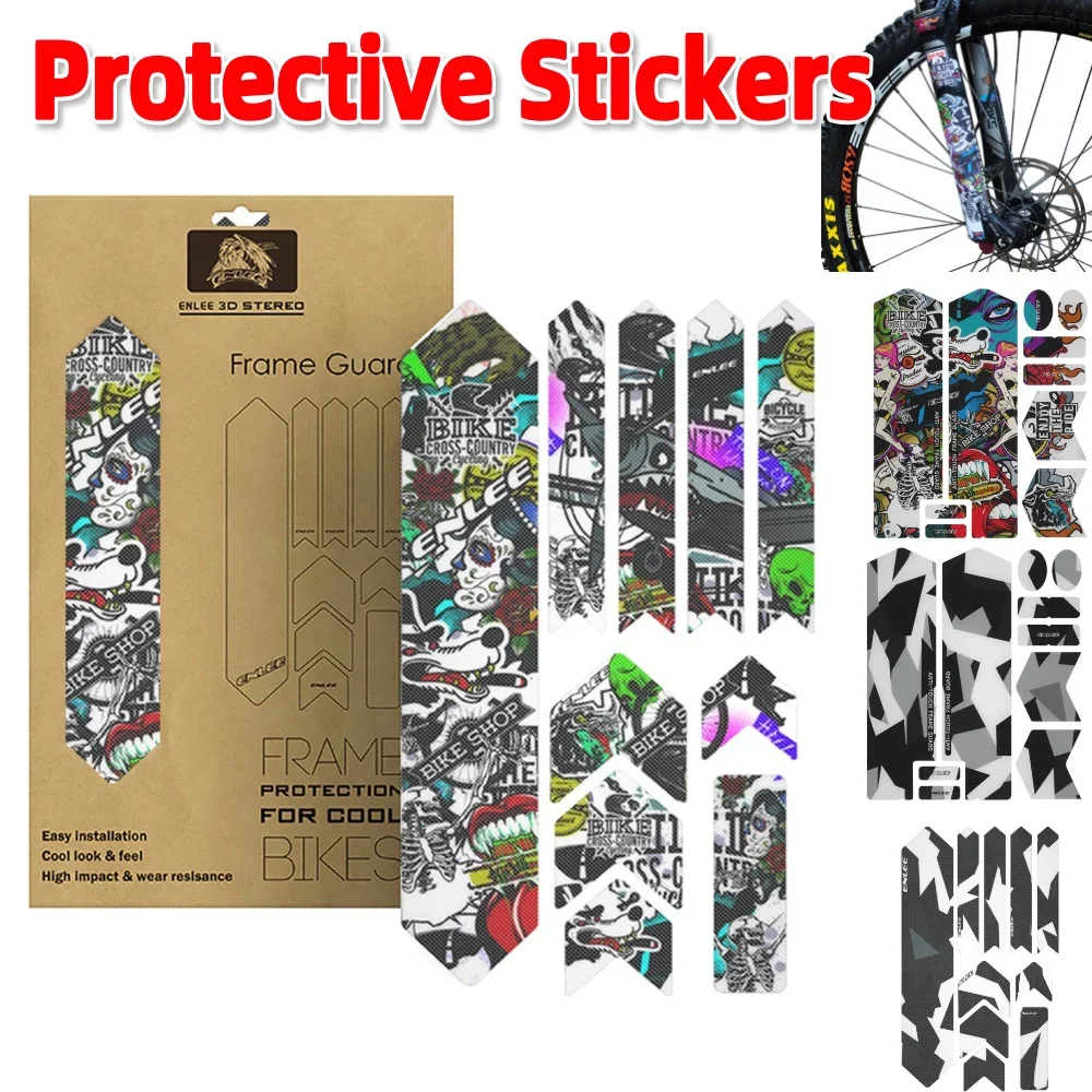 Road Bicycle Paster Guard Cover 3D Bicycle Front Fork Protective Stickers Mountain Road Bike Frame Sticker Scratch-Resistant