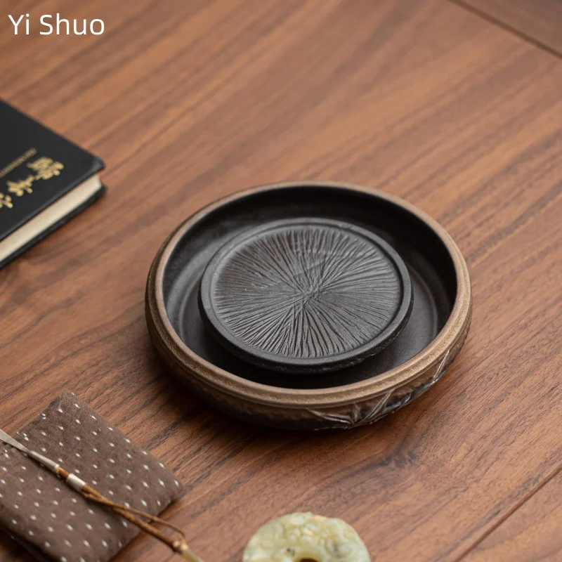 

Винтажный позолоченный железный глазурь, горшок для хранения воды, аксессуары, чайник, крышка, миска, держатель для заваривания сухого чая, чайный столик, сервировочный поднос